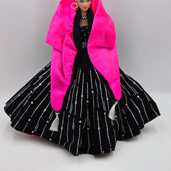 Barbie Doll 1998 Happy Holidays Special Edition Black Pink Silver Dress 20200 Ma - Picture 4 of 16